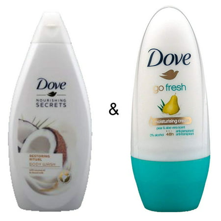Body Wash Restoring Ritual 500 by Dove & Roll-on Stick Go Fresh Pear & Aloe 50 Ml by Dove