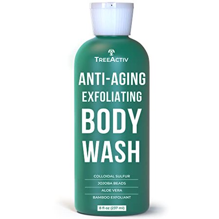 TreeActiv Anti-Aging Exfoliating Body Wash 8oz  Cleanser for Sensitive Skin  50+ Uses