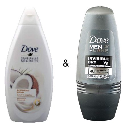 Body Wash Restoring Ritual 500 by Dove & Roll-on Stick Invisible Dry 50 Ml by Dove