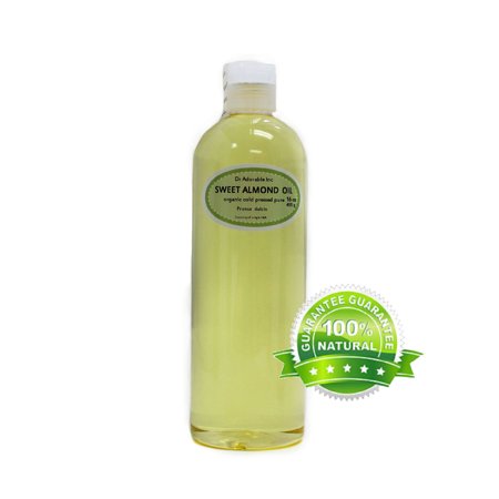 Dr Adorable - 16 Oz - Sweet Almond Oil - 100% Pure Organic Cold Pressed Natural Hair Skin