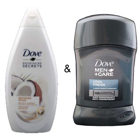 Body Wash Restoring Ritual 500 by Dove & Roll-on Stick Cool Fresh 50ml by Dove