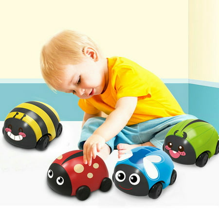DDgui New Upgraded 4PCS Children S Cartoon Cute Plastic Insect Pull Back Truck Children S Toy DDgui LAA220926-1253