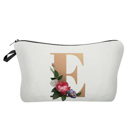 Buodes Beauty Tools Ladies Travel Portable Gold Digital Letter Printing Cosmetic Bag