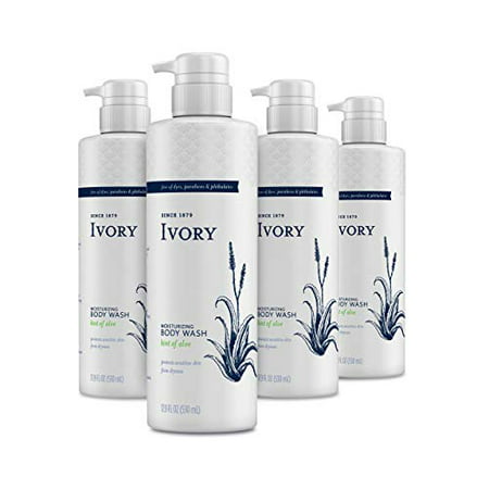 Ivory Sensitive Skin Moisturizing Body Wash  Hint of Aloe  17.9 Fl Oz (Pack of 4)