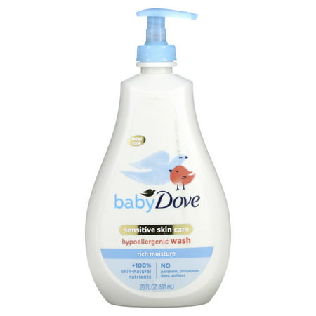 Dove  Baby  Sensitive Skin Care  Hypoallergenic Wash  Rich Moisture  20 Fl Oz (591 Ml) Pack of 3