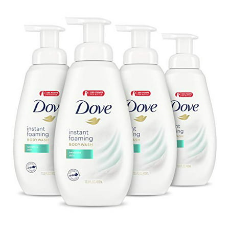 Dove Instant Foaming Body Wash for Softer and Smoother Skin Sensitive Skin Effectively Washes Away Bacteria While Nourishing Your Skin 13.5 Oz Pack of