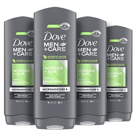 Dove Men+Care Elements Body Wash and Face Wash for Fresh  Healthy-Feeling Skin Minerals + Sage Cleanser That Effectively Washes Away Bacteria While No