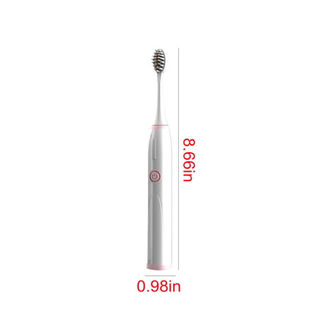 MIANHT Portable Toothbrush Electric Sonic Tooth-Brush for Adults with 3 Replacement Head Travel Smart Whitening Cleaning Electronic Pink AA-*8882