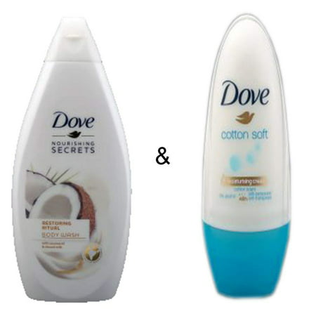 Body Wash Restoring Ritual 500 by Dove & Roll-on Stick Cotton Soft 50ml by Dove