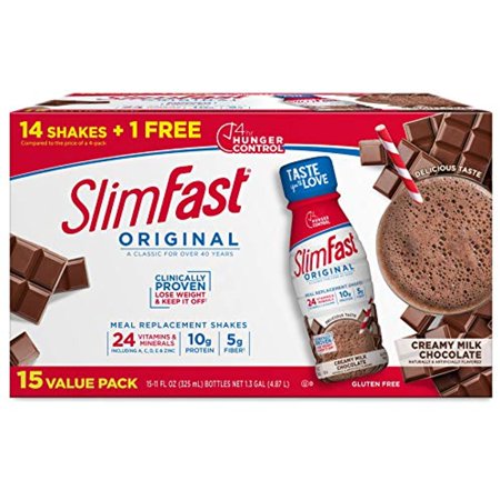 Slimfast Meal Replacement Shake  Original Creamy Milk Chocolate  10G of Ready to Drink Protein for Weight Loss  11 Fl. Oz Bottle  15 Count