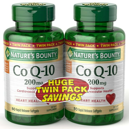 Natures Bounty Co Q10 80 Softgels Twin Pack -- 200 Mg - 160 Rapid Release Softgels Softgels