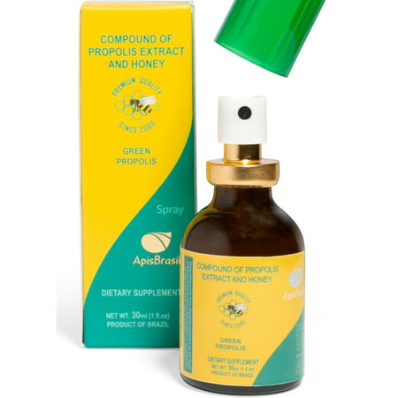 ApisBrasil - Brazil Green Bee Propolis Spray (30ml) - Natural Immune Support - Sore Throat Relief - Pack of 1