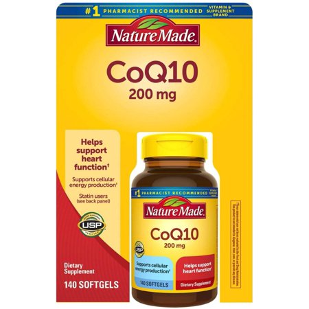Nature Made  Naturally SzmVN Orange CoQ 10 200 Mg 140 Softgels (Pack of 2) NJplp