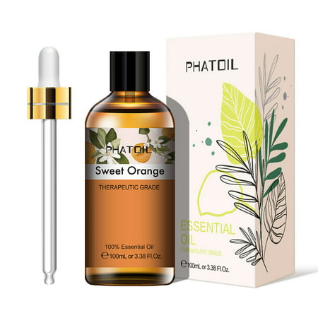 PHATOIL Sweet Orange Essential Oils for Diffusers Humidifier 100% Pure Natural Aromatherapy Massage Bath Sleep Relaxation 100ml/3.38 Fl.Oz
