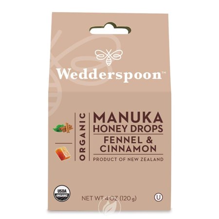 (2 Pack) Wedderspoon Organic Manuka Honey Drops - Fennel Cinnamon 4 Ounce