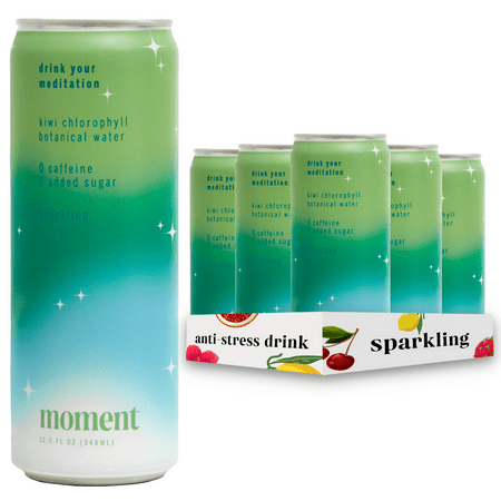 Moment Botanical Water  Kiwi Chlorophyll  Sparkling  Zero Added Sugar  12 Pack  11.5 Fl Oz
