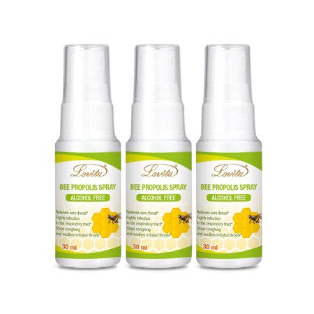Lovita Propolis Spray  250mg per Servings  High Bioflavonoids. Relief Sore Throat. Immue Support. Alcohol Free  High Potency. 1 Fl Oz. (Pack of 3)