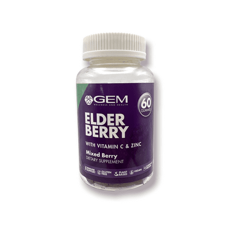Gem Wellness and Health Elderberry Gummies 150 Mg 60 Count.