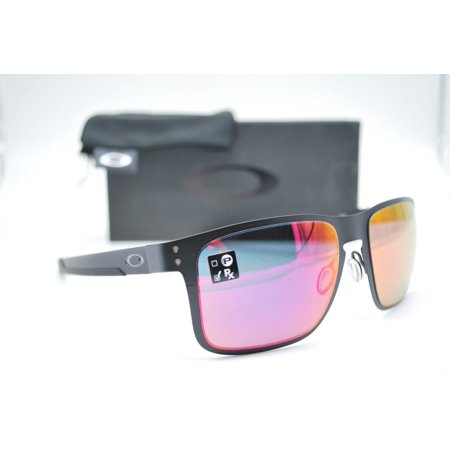 New Oakley Oo4123-0255 Holbrook Black Red Iridium Authentic Sunglasses Rx 55-18