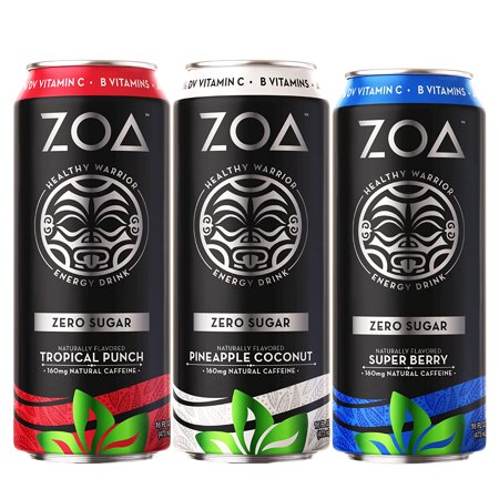 ZOAmericaOurnal Zero Sugar Energy Drink Bundle  16 Fl. Oz. (36 Pack) - Supports Immunity  Focus  Hydration  Body & Energy - 160mg Natural Caffeine - 1
