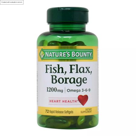 Natures Bounty Fish- Flax- Borage - 1 200 Mg - 72 Softgels