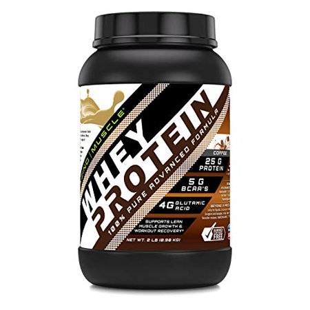 Amazing Muscle 100% Whey Protein Powder *Advanced Formula with Whey Protein Isolate Along with Ultra Filtered Whey Protein Concentrate - Coffee Flavor
