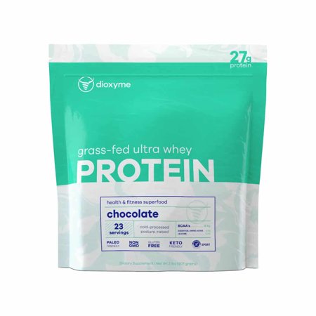 Dioxyme Grass Fed Ultra Whey Protein Powder - Whey Isolate and Concentrate Protein Blend – 27gm Protein/Serv - Sustained Muscle Repair - 5lb - (Choc