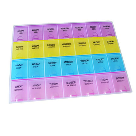 5 Pack 28 Compartments Weekly 7 Days Tablet Pill Box Holder Household Medicine Storage Cases Splitters for Healthy Care Sale 5999