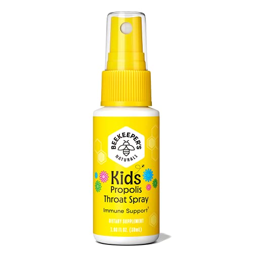 BEEKEEPER S NATURALS Propolis Throat Spray for Kids - 95% Bee Propolis Extract - Natural Immune Support & Sore Throat Relief- Has Antioxidants & Glute