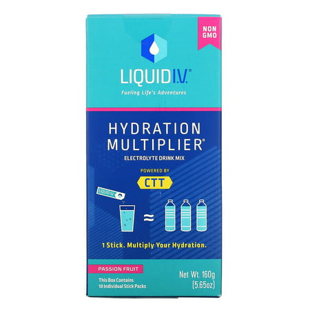 Liquid I.V.  Hydration Multiplier  Electrolyte Drink Mix  Passion Fruit  10 Individual Stick Packs  0.56 Oz