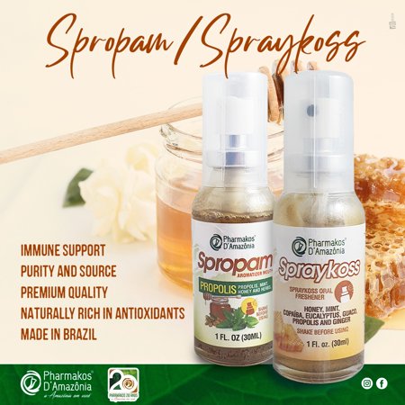 Pharmakos Amazon – Spropam Mouth Flavoring Natural Spray   Bee Propolis Extract-Natural Immune Support & Sore Throat Relief  1.00 Fl Oz (Pack of 1)