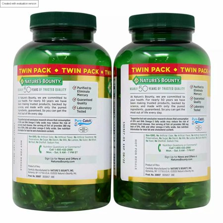 Natures Bounty Fish Oil 1 200 Mg - 180 Twinpack