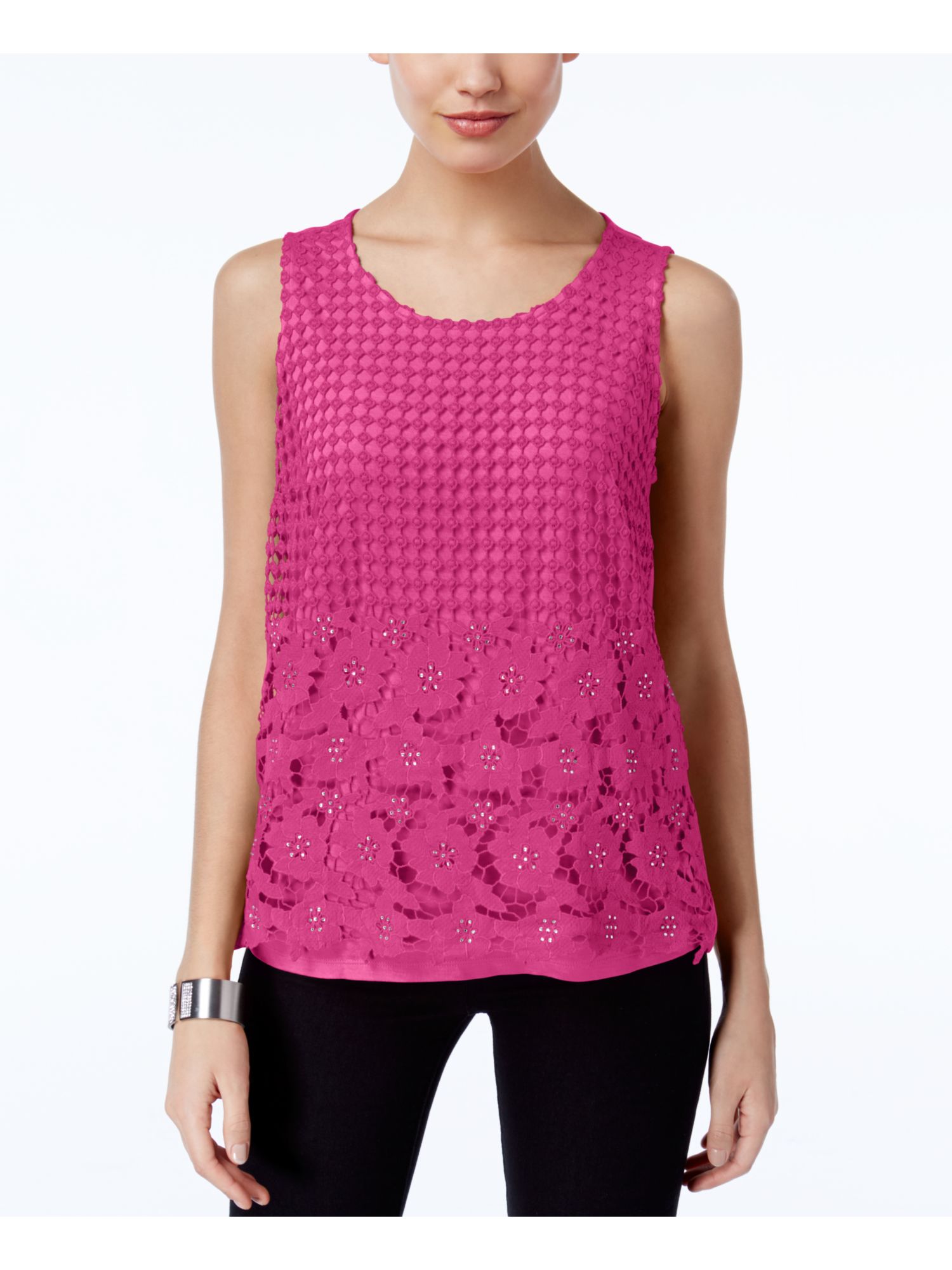 INC $70 Womens 1507 Pink Sleeveless Casual Top S B+B