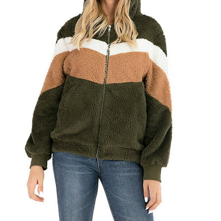 Tokmisa Ti448 Fashion Women Patchwork Zipper Winter Lengthened Plush Long Sleeve Outwear #1455 Co