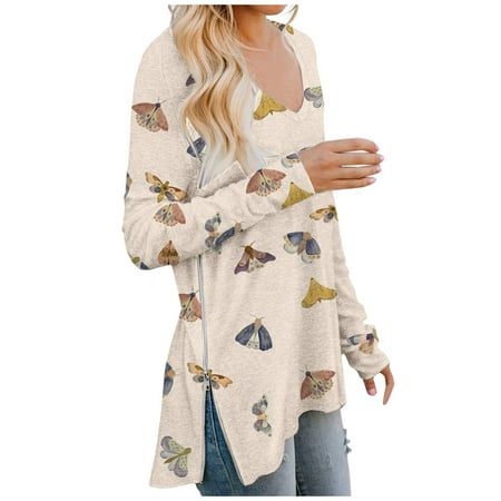Sentmoom Blouses for Women  Elegant Slim Sweatshirts Long-Sleeve Generic Relaxed Tee Shirt V Neck Temperament Soft Shirts Solid Loose Shirt Cute Relax