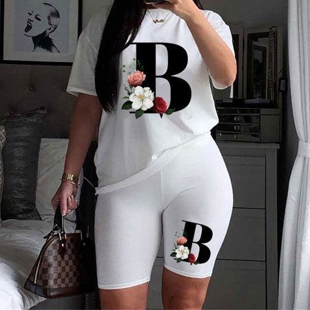 Tokmisa Women S Fashion Sexy Summer Two-piece Loose Casual T-shirt Shorts Hot Pants Set 2289 Fashion
