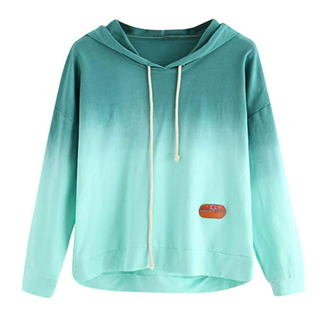 Sentmoom Blouses for Women Fashion 2022 Dressy   Color Block Printed Tees Long-Sleeve Trendy Relaxed Blouse Drawstring Pullover Sweatshirts with Pocke