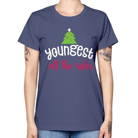 Youngest Elf the Rules Style 1253# - Christmas - Missy T-Shirt