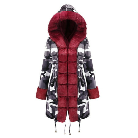 Miximx Womens Keep Warm Winter Jacket Hooded Coat Fishtail Long Sleeves Overcoat - Gifts for Women Womens Keep Warm a-a#7263 Winter Clothes for Women 