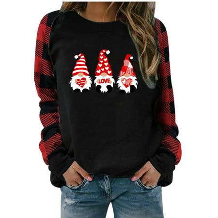 Sentmoom Fall Tops Womens 2022  Stripes Printed T Shirts Crewneck Fashion Relaxed Tee Tops Long-Sleeves Classic Comfy Blouses Classic Regular Tshirt F