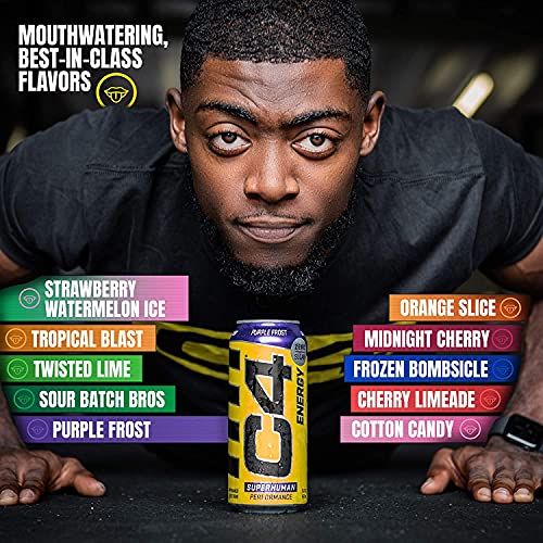 Cellucor C4 Carbonated Zero Sugar Energy Pre Workout Drink + Beta Alanine, (NEW) Sparkling Arctic Snow Cone, 16 Fl Oz, Pack of 12 thumbnail