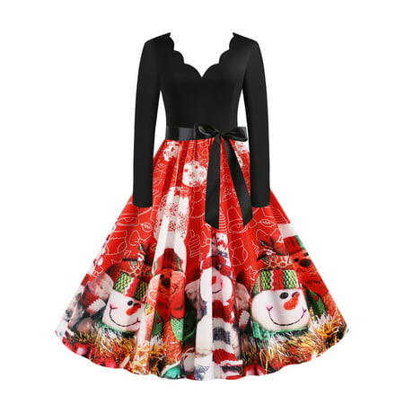 DDgui Fall Wedding Guest Dresses Womens V-Neck Long Sleeves Christmas Party Dress Ladies Vintage Dress DDgui WCC220920-2554
