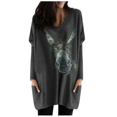 Swiusd V Neck Sweater Women Tie Dye Hoodie Loose Jacket for Women Long Sleeve Shirt Pocketss Women Fashion Tops Gradient Shirt 5588 Women Horse Print 