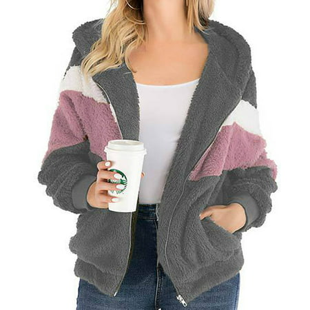 Tokmisa Ti448 Fashion Women Patchwork Zipper Winter Lengthened Plush Long Sleeve Outwear #1455 Co