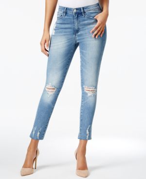 Buffalo David Bitton NEW Blue Womens Size 33 Distressed Gem Skinny Jeans