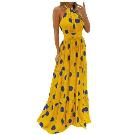 Gibobby Fall Dresses for Women 5674 Summer Casual Dress Sexy Women Dress Tropical Backless Dress Print Beach Long Dressy Maxi Dresses for Women