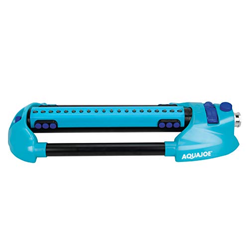 Aqua Joe AJ-OMS20-BRS-P2 Indestructible Metal Base Oscillating Sprinkler, Customizable Coverage, 4973 Sq Ft Max Coverage thumbnail