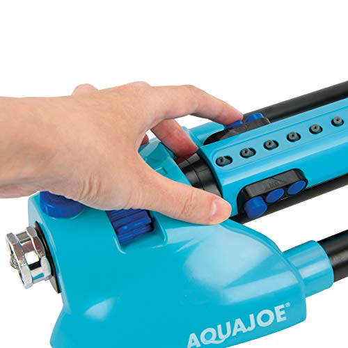Aqua Joe AJ-OMS20-BRS-P2 Indestructible Metal Base Oscillating Sprinkler, Customizable Coverage, 4973 Sq Ft Max Coverage thumbnail
