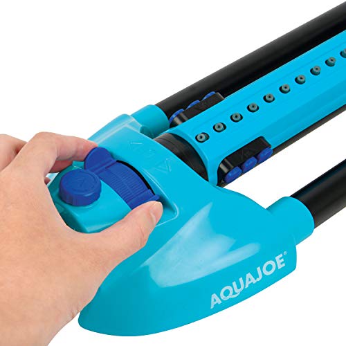 Aqua Joe AJ-OMS20-BRS-P2 Indestructible Metal Base Oscillating Sprinkler, Customizable Coverage, 4973 Sq Ft Max Coverage thumbnail