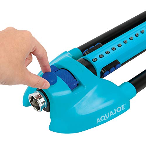 Aqua Joe AJ-OMS20-BRS-P2 Indestructible Metal Base Oscillating Sprinkler, Customizable Coverage, 4973 Sq Ft Max Coverage thumbnail